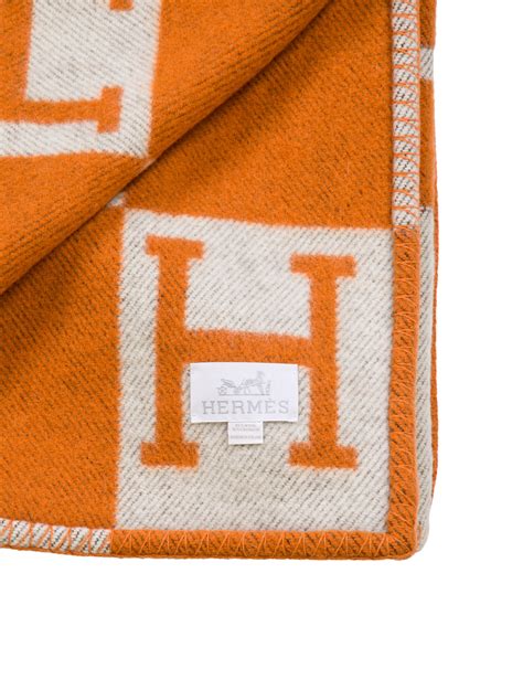 hermes orange throw blanket.